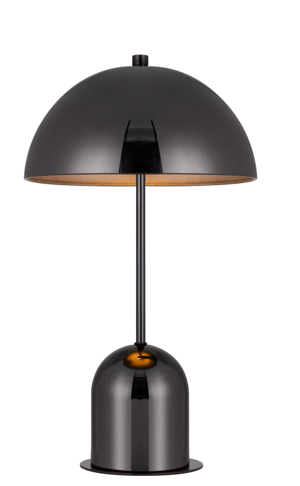 Homeroots 20" Gunmetal Dark Gray Desk Table Lamp With Half Dome Shade   524710