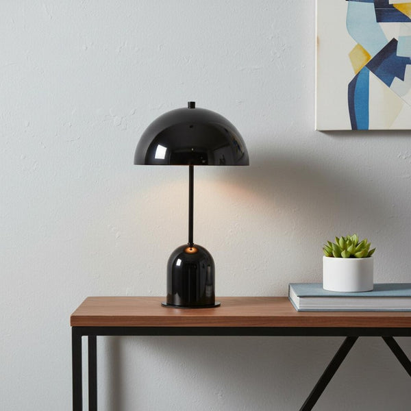 HomeRoots 20" Gunmetal Desk Lamp with Half Dome Shade – Sleek Modern Design, Dimmable Touch Control & Stability 524710