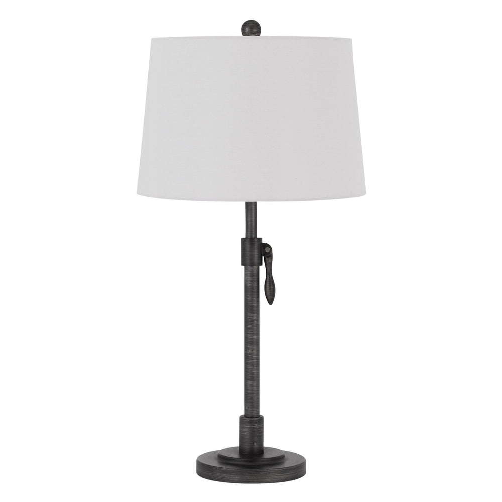 Homeroots 30" Silver Metal Adjustable Table Lamp With Off White Empire Shade   524711