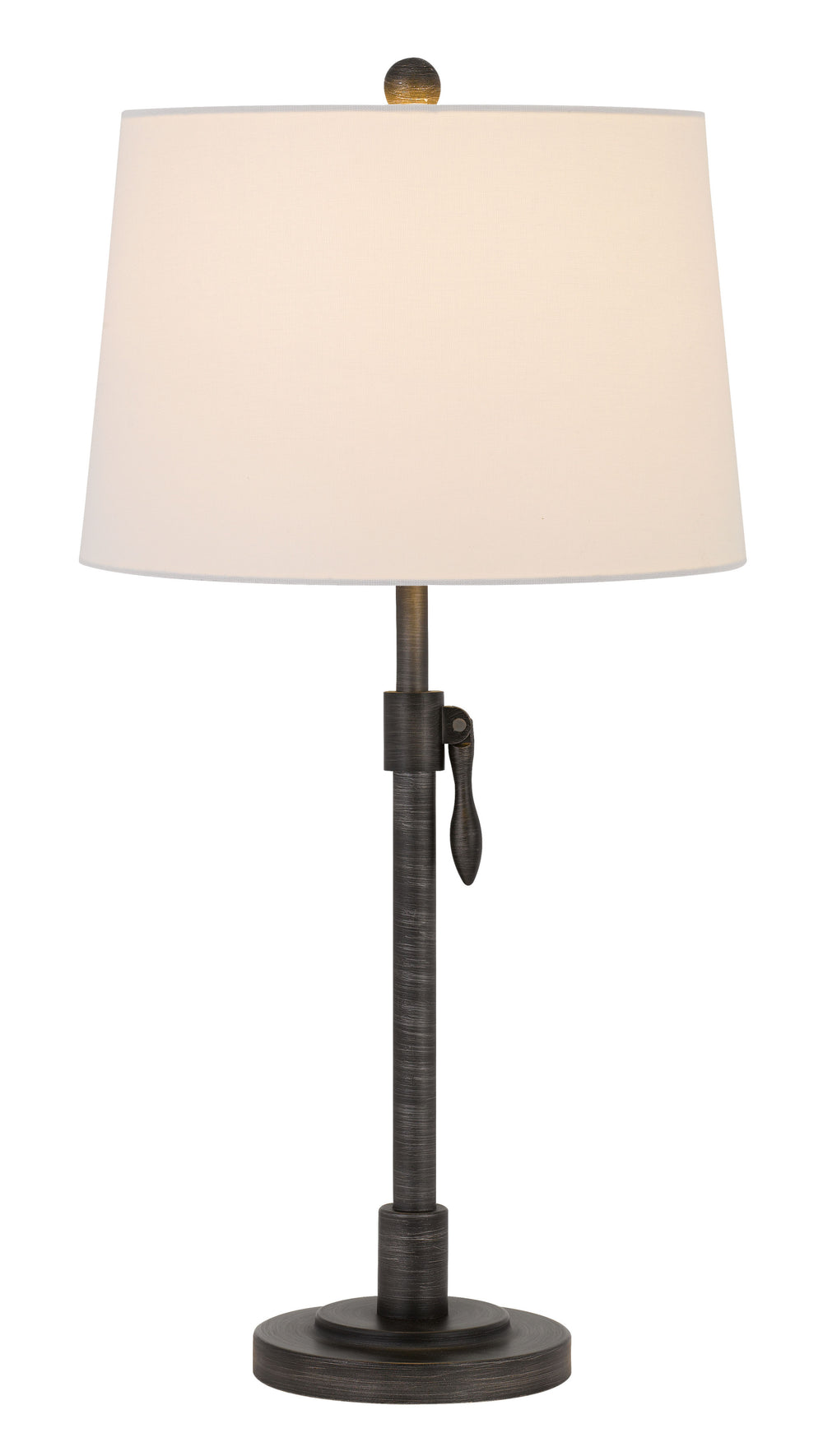 Homeroots 30" Silver Metal Adjustable Table Lamp With Off White Empire Shade   524711