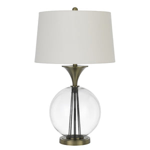 HomeRoots 31" Elegant Bronze Metal Globe Table Lamp with White Shade - Timeless Design for Any Room 524715