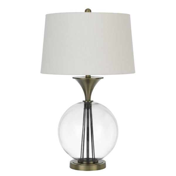 HomeRoots 31" Elegant Bronze Metal Globe Table Lamp with White Shade - Timeless Design for Any Room 524715
