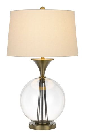 HomeRoots 31" Elegant Bronze Metal Globe Table Lamp with White Shade - Timeless Design for Any Room 524715