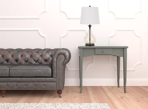 Homeroots 28" Clear Metal Table Lamp With White Empire Shade   524721