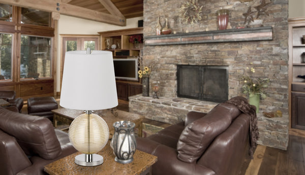 HomeRoots 28" Modern Nickel Metal Globe Table Lamp with Elegant White Shade for Stylish Ambient Lighting 524723