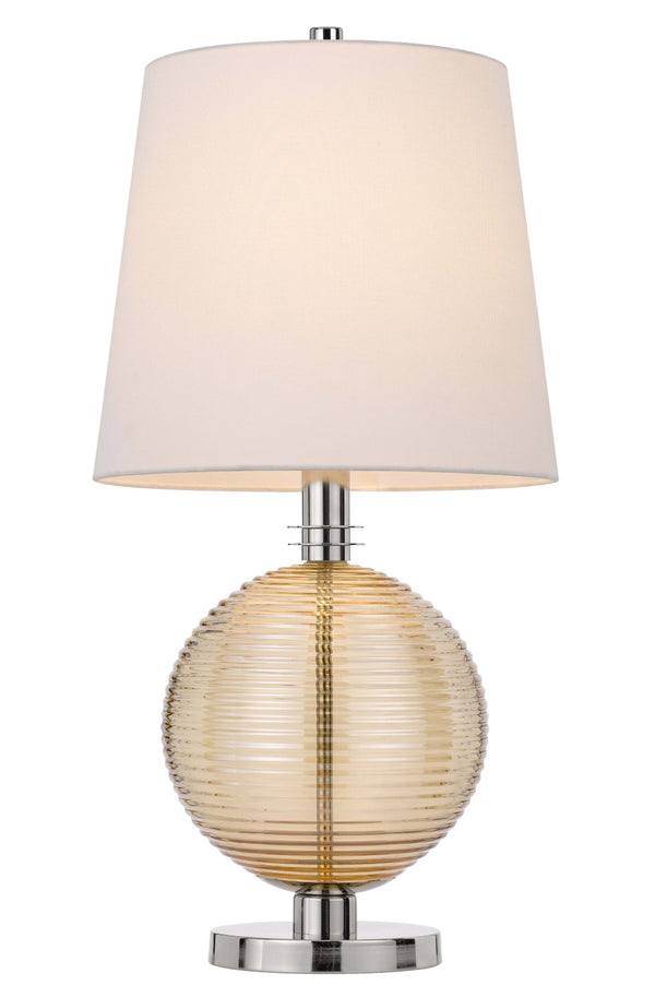 HomeRoots 28" Modern Nickel Metal Globe Table Lamp with Elegant White Shade for Stylish Ambient Lighting 524723