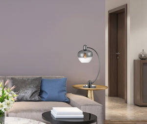 HomeRoots 27" Gunmetal Table Lamp with Silver Globe Shade – Modern Design for Stylish Ambience in Any Space 524724