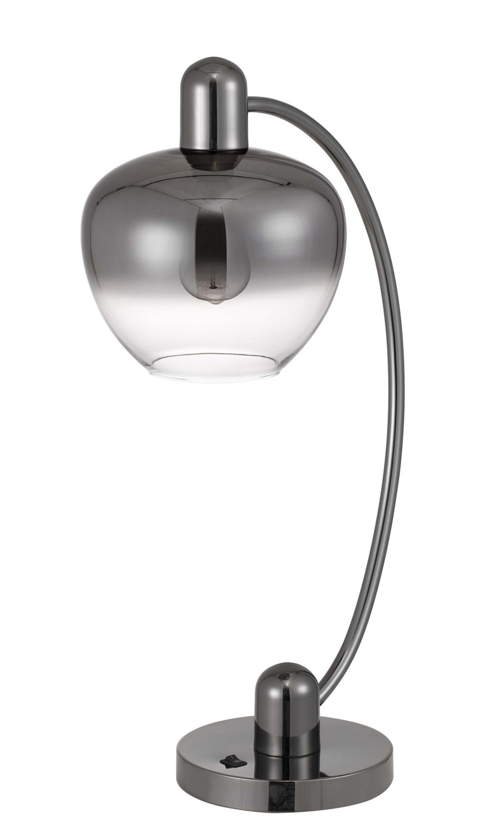 HomeRoots 27" Gunmetal Table Lamp with Silver Globe Shade – Modern Design for Stylish Ambience in Any Space 524724