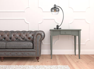 HomeRoots 27" Gunmetal Table Lamp with Silver Globe Shade – Modern Design for Stylish Ambience in Any Space 524724