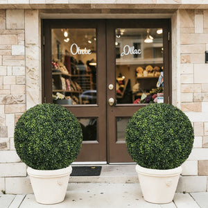 English Elm 22.4in Faux Boxwood Spheres Uv Resistant Outdoor Topiary Set for Porch Patio Garden W2945P460788