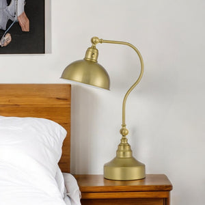 HomeRoots 25" Antiqued Brass Metal Lantern Desk Lamp – Elegant Task Lighting for Home Office & Study Decor 524725