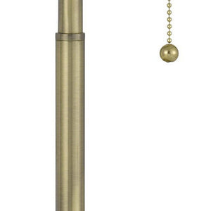 HomeRoots 20" Antiqued Brass Two-Light Table Lamp with White Shade - Elegant Design for Any Room Decor 524727
