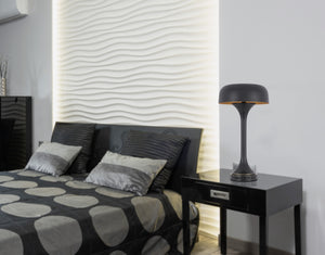 Homeroots 22" Black Metal Two Light Novelty Usb Table Lamp With Black Dome Shade   524741