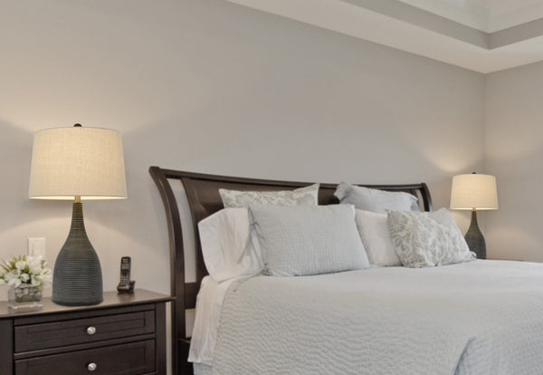 HomeRoots 29" Elegant Black Ceramic Table Lamp with Beige Shade for Stylish Lighting in Any Room 524746