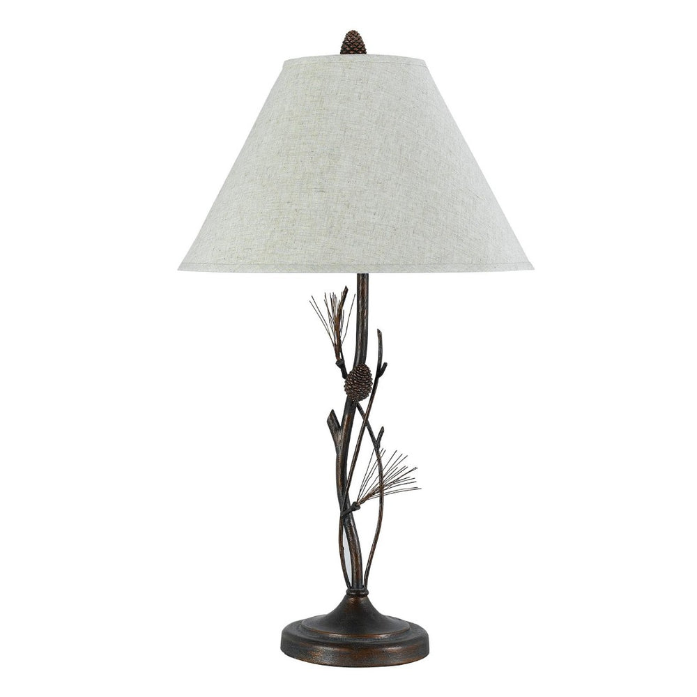 HomeRoots 32" Rustic Metal Table Lamp with Gray Shade – Versatile Industrial Design for Home & Office Decor 524753