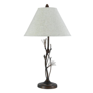 HomeRoots 32" Rustic Metal Table Lamp with Gray Shade – Versatile Industrial Design for Home & Office Decor 524753