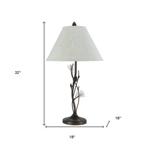 HomeRoots 32" Rustic Metal Table Lamp with Gray Shade – Versatile Industrial Design for Home & Office Decor 524753
