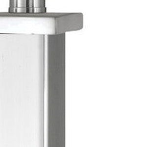 HomeRoots 28" Nickel Metal Table Lamp with White Shade, USB Charging Ports & Modern Design for Any Room 524757
