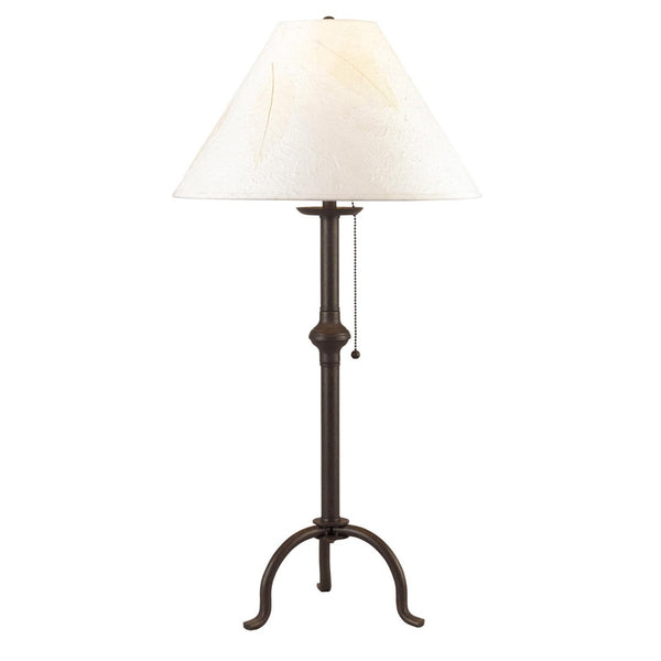 HomeRoots 32" Elegant Black Metal Table Lamp with Leaf-Pattern Shade for Modern Home Ambiance & Style 524778