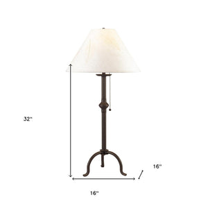 HomeRoots 32" Elegant Black Metal Table Lamp with Leaf-Pattern Shade for Modern Home Ambiance & Style 524778