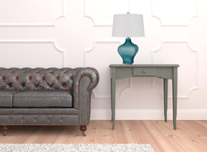 Homeroots 26" Aqua Glass Table Lamp With White Empire Shade   524788