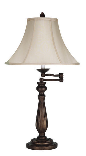 HomeRoots 30" Rust Metal Table Lamp with Pearl Bell Shade - Elegant Lighting for Classic Home Decor & Ambiance 524789