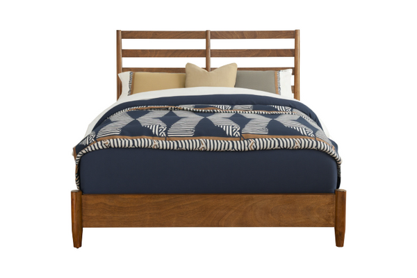 Homeroots Brown Slat Back Solid Wood King Bed Frame - Stylish, Durable Design For A Peaceful Bedroom Retreat  Wood 524799