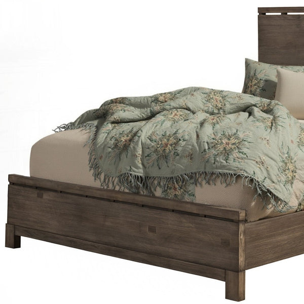 Homeroots Gray Distressed Solid Wood Queen Bed Frame - Stylish Comfort & Durable Design For Your Bedroom Oasis  Wood 524803