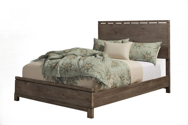 HomeRoots Gray Distressed Solid Wood Queen Bed Frame - Rustic Charm, Durable Support, Under-Bed Storage & Style 524803