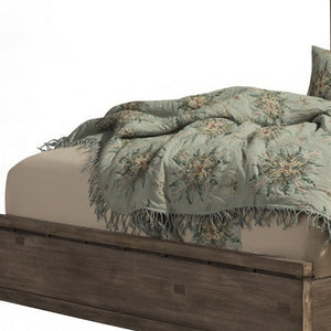 Homeroots Gray Distressed Solid Wood Queen Bed Frame - Stylish Comfort & Durable Design For Your Bedroom Oasis  Wood 524803