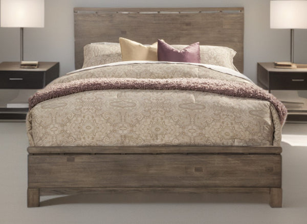 Homeroots Gray Wood California King Bed Frame  Wood 524804