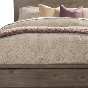 HomeRoots Gray Distressed Wood King Bed Frame – Rustic Charm, Sturdy Support, Perfect for Your Bedroom Retreat! 524805