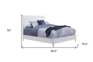 Homeroots White Solid Wood California King Bed Frame  Wood 524807