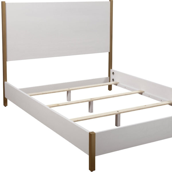 Homeroots Natural California King Bed Frame - Elegant Solid Wood & Upholstered Design For Cozy Bedrooms  Wood 524810