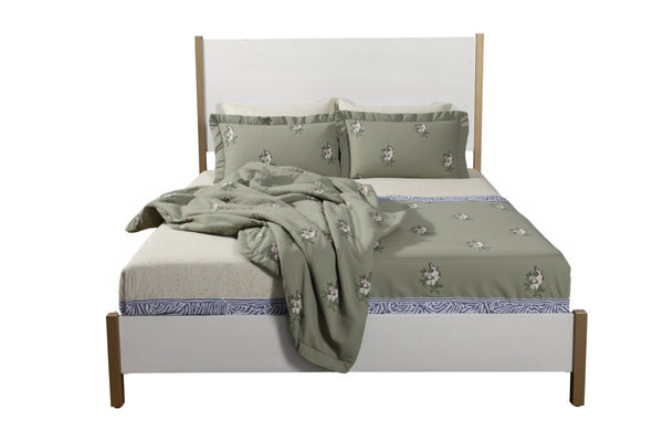 Homeroots Natural California King Bed Frame - Elegant Solid Wood & Upholstered Design For Cozy Bedrooms  Wood 524810
