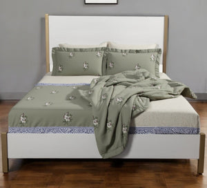 HomeRoots Natural California King Bed Frame with Solid Wood and Upholstered Headboard for Ultimate Comfort 524810