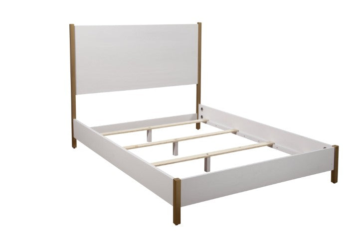 Homeroots Natural California King Bed Frame - Elegant Solid Wood & Upholstered Design For Cozy Bedrooms  Wood 524810