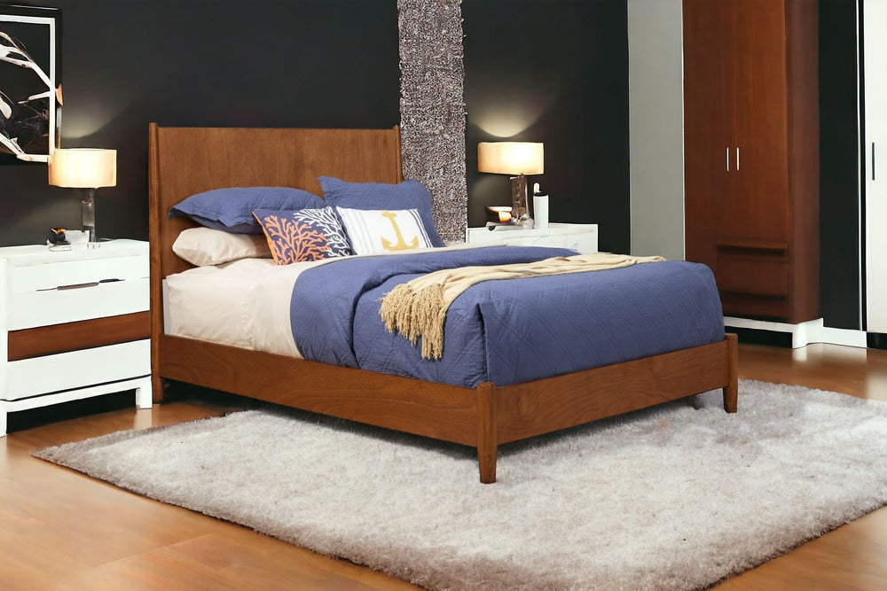 Homeroots Brown Wood California King Bed Frame  Wood 524813