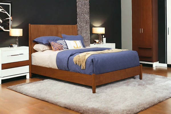 Homeroots Brown Wood California King Bed Frame  Wood 524813