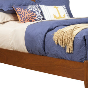 HomeRoots Brown Solid Wood King Bed Frame - Mid-Century Modern Design, Durable Mahogany, Timeless Style & Comfort 524814