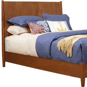 HomeRoots Brown Solid Wood King Bed Frame - Mid-Century Modern Design, Durable Mahogany, Timeless Style & Comfort 524814