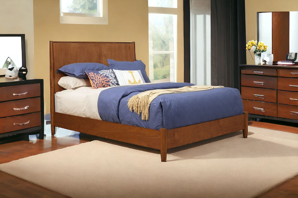 Homeroots Brown Wood King Bed Frame  Wood 524814