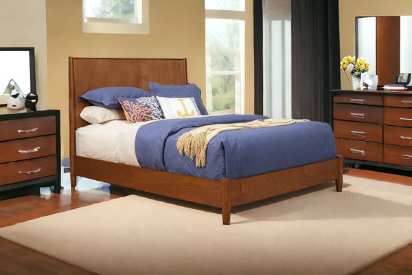 Homeroots Brown Wood King Bed Frame  Wood 524814