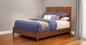 HomeRoots Brown Solid Wood King Bed Frame - Mid-Century Modern Design, Durable Mahogany, Timeless Style & Comfort 524814