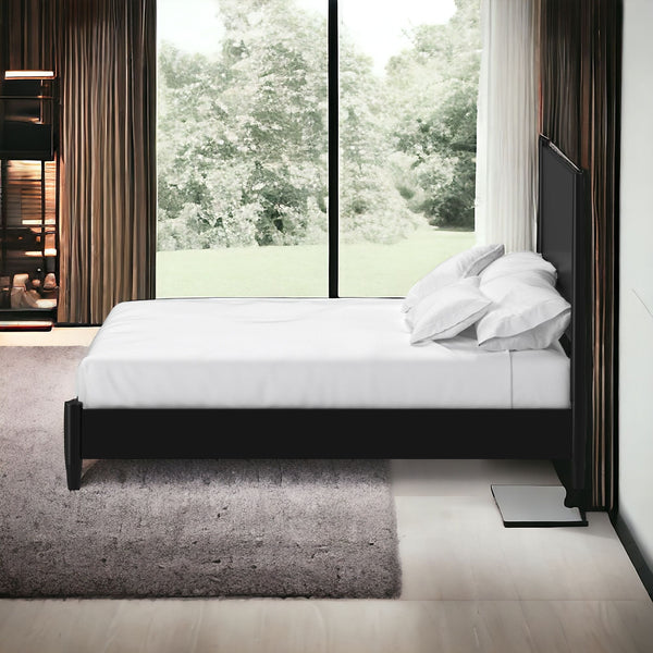 Homeroots Black Wood California King Bed Frame  Wood 524816