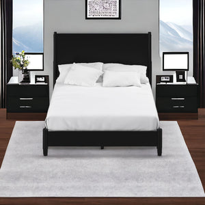 Homeroots Black Wood California King Bed Frame  Wood 524816