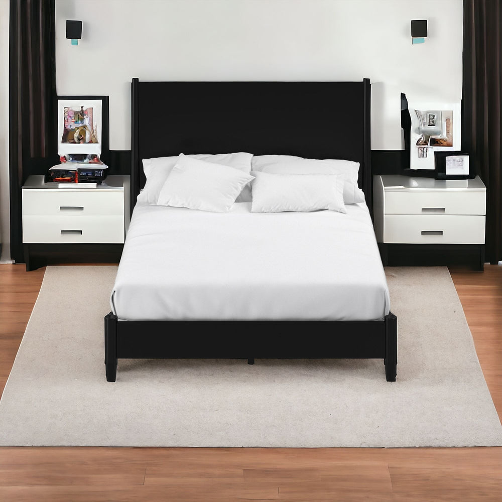 Homeroots Black Wood California King Bed Frame  Wood 524816