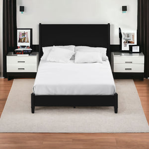 Homeroots Black Wood California King Bed Frame  Wood 524816
