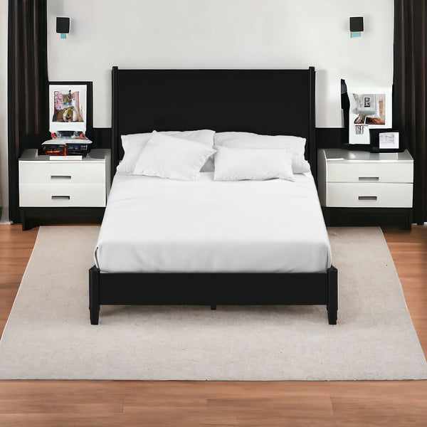 Homeroots Black Wood California King Bed Frame  Wood 524816