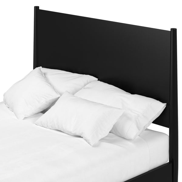 HomeRoots Black Solid Wood California King Bed Frame – Timeless Mahogany Design for Ultimate Comfort & Style 524816